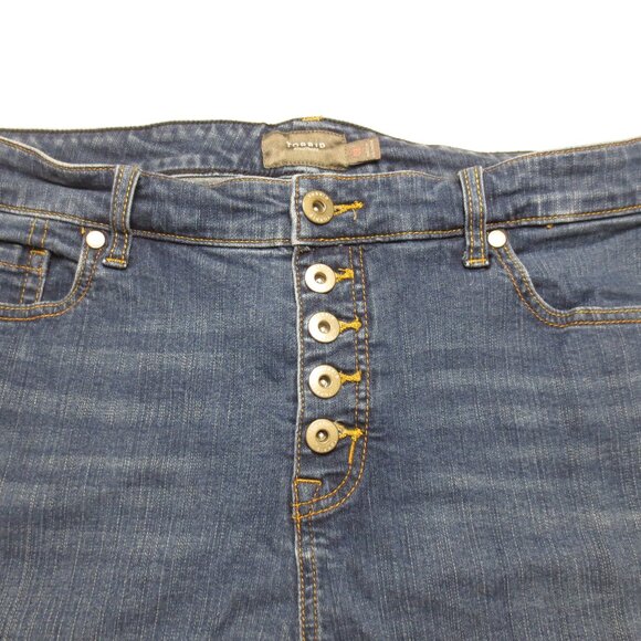TORRID womens SHORTS denim JEAN blue HIGH WAIST button-fly FRAYED SIZE 18 - Picture 3 of 10